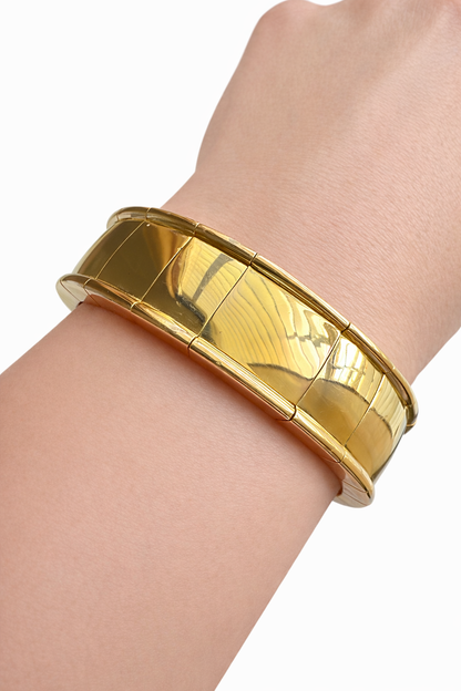 18K Yellow Gold Flex Bangle Bracelet – German Made