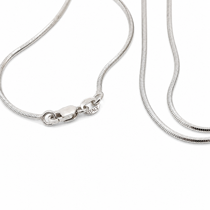 Kabana 14K White Gold Mother of Pearl & Diamond Pendant Necklace – 20” Italian Snake Chain