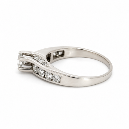 14K White Gold Diamond Bypass Ring