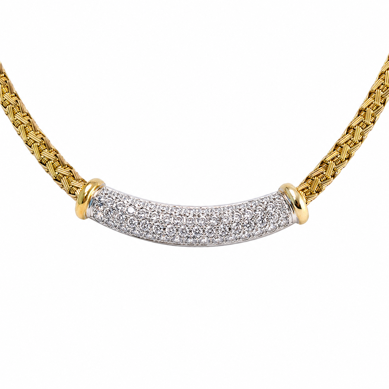 Roberto Coin 18K Two-Tone Diamond Necklace | 4.00 CTW Diamonds | 16.5”