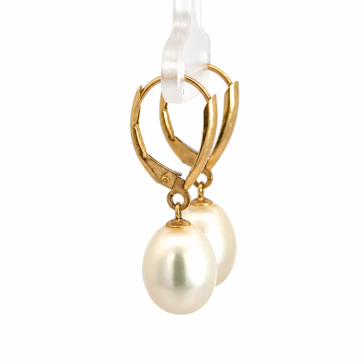 Vintage 14K Yellow Gold Freshwater Baroque Pearl Drop Earrings