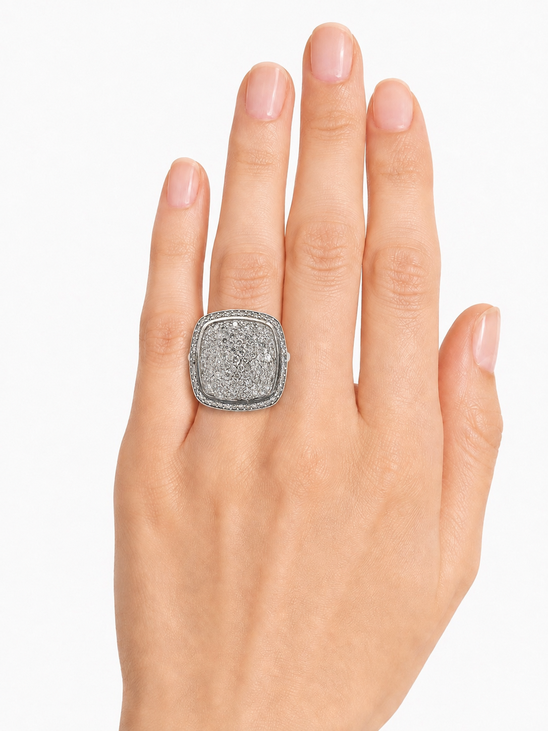 David Yurman Large Albion Pavé Diamond Sterling Silver Statement Ring