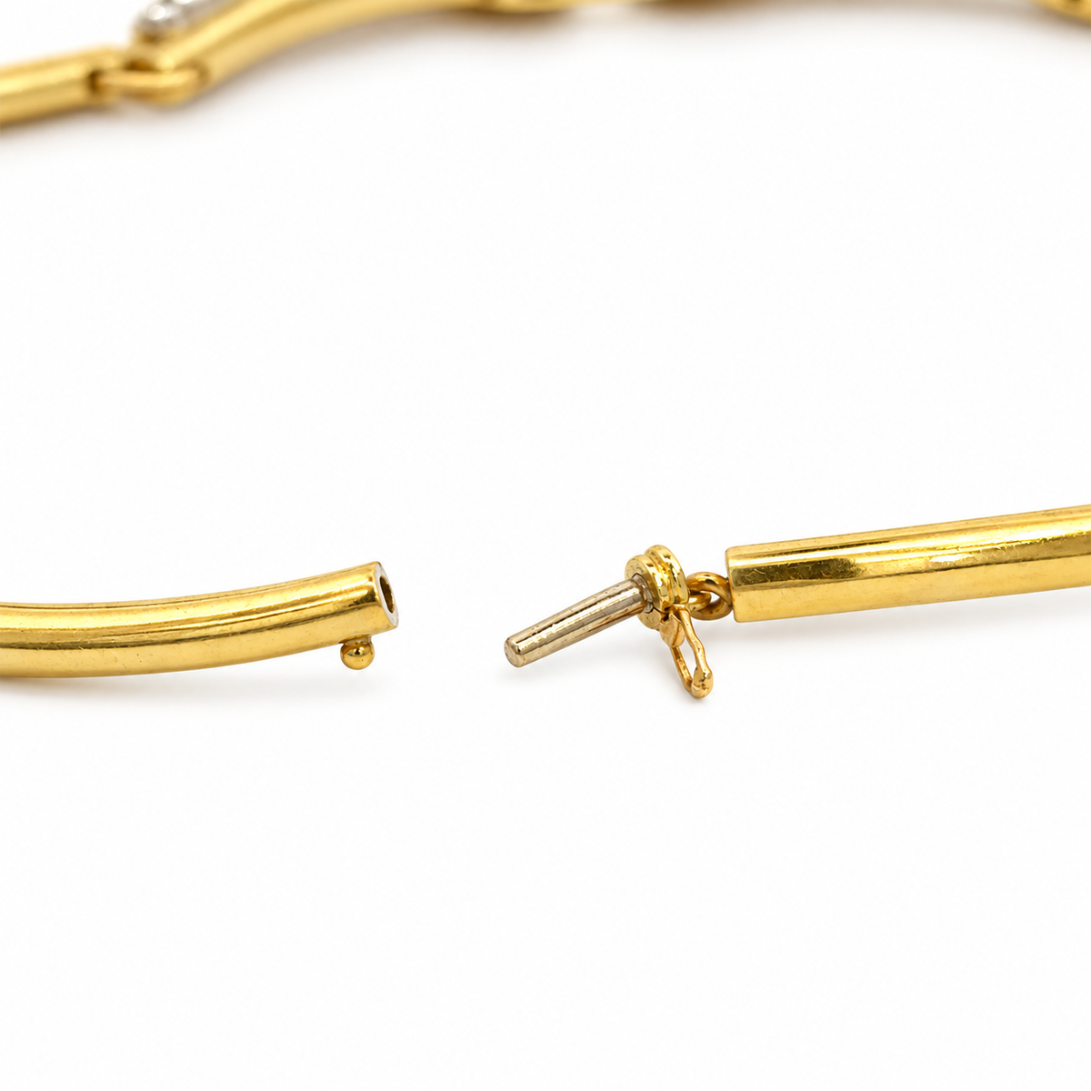 18K Yellow Gold 4.80 CT Diamond Sculptural Choker Necklace