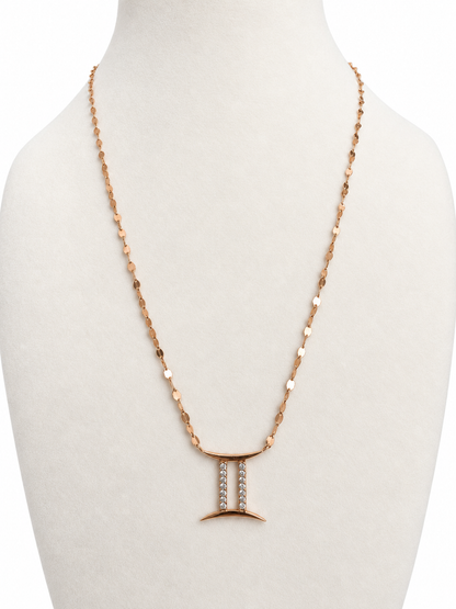 Lana Jewelry 14K Rose Gold Diamond Gemini Necklace