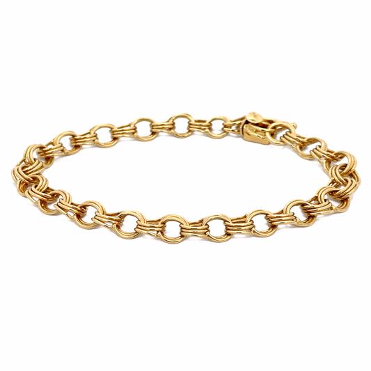 14K Yellow Gold Polished Link Bracelet