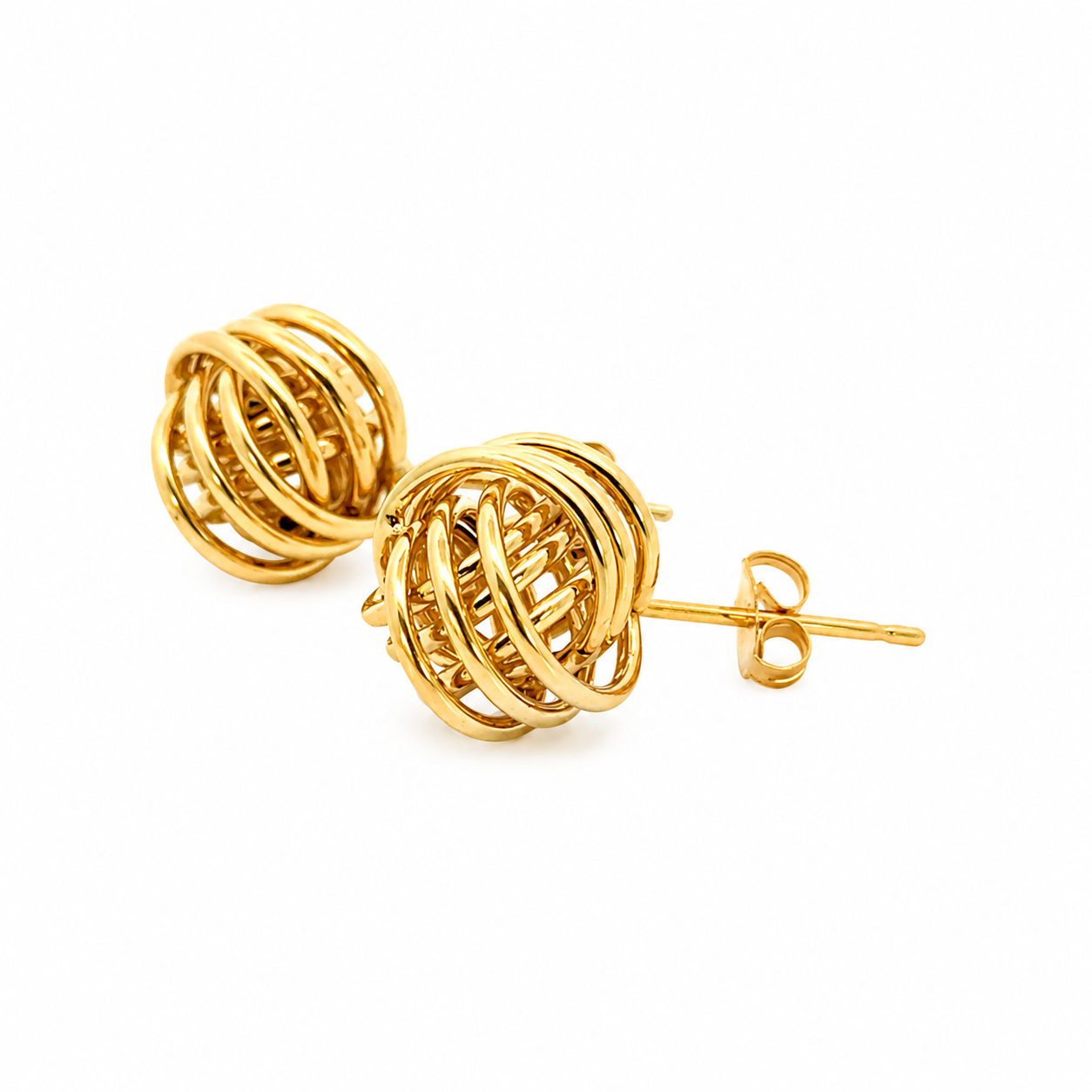 14K Yellow Gold Knot Stud Earrings