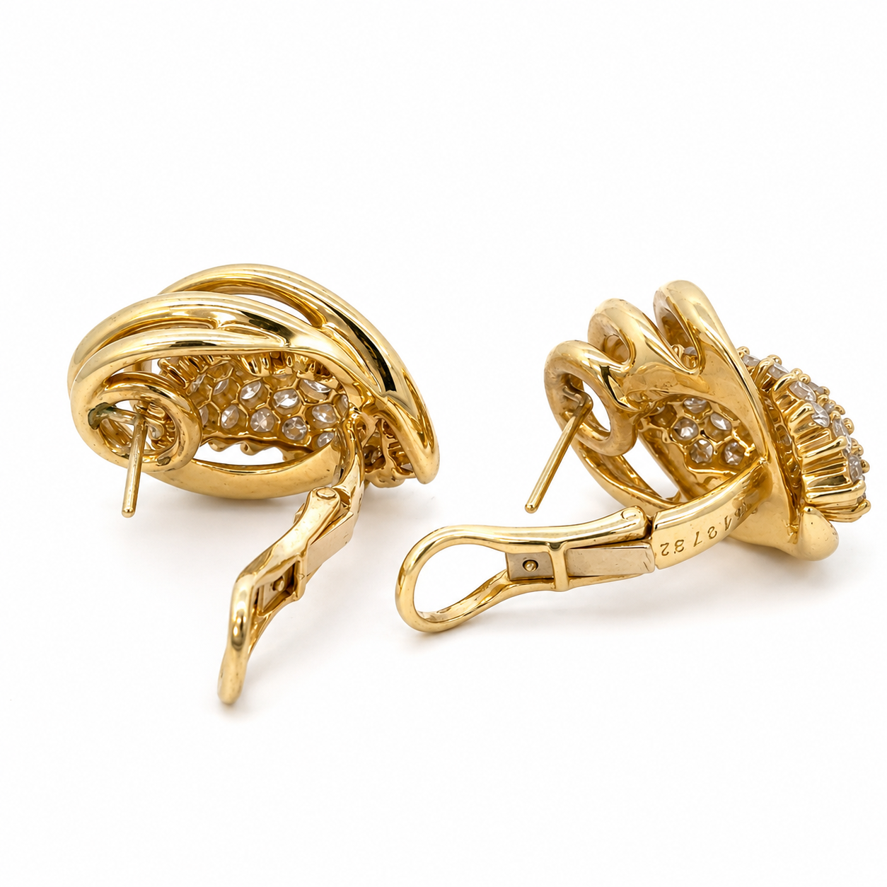 Jose Hess Sculptural Diamond Earrings in 14K Yellow Gold