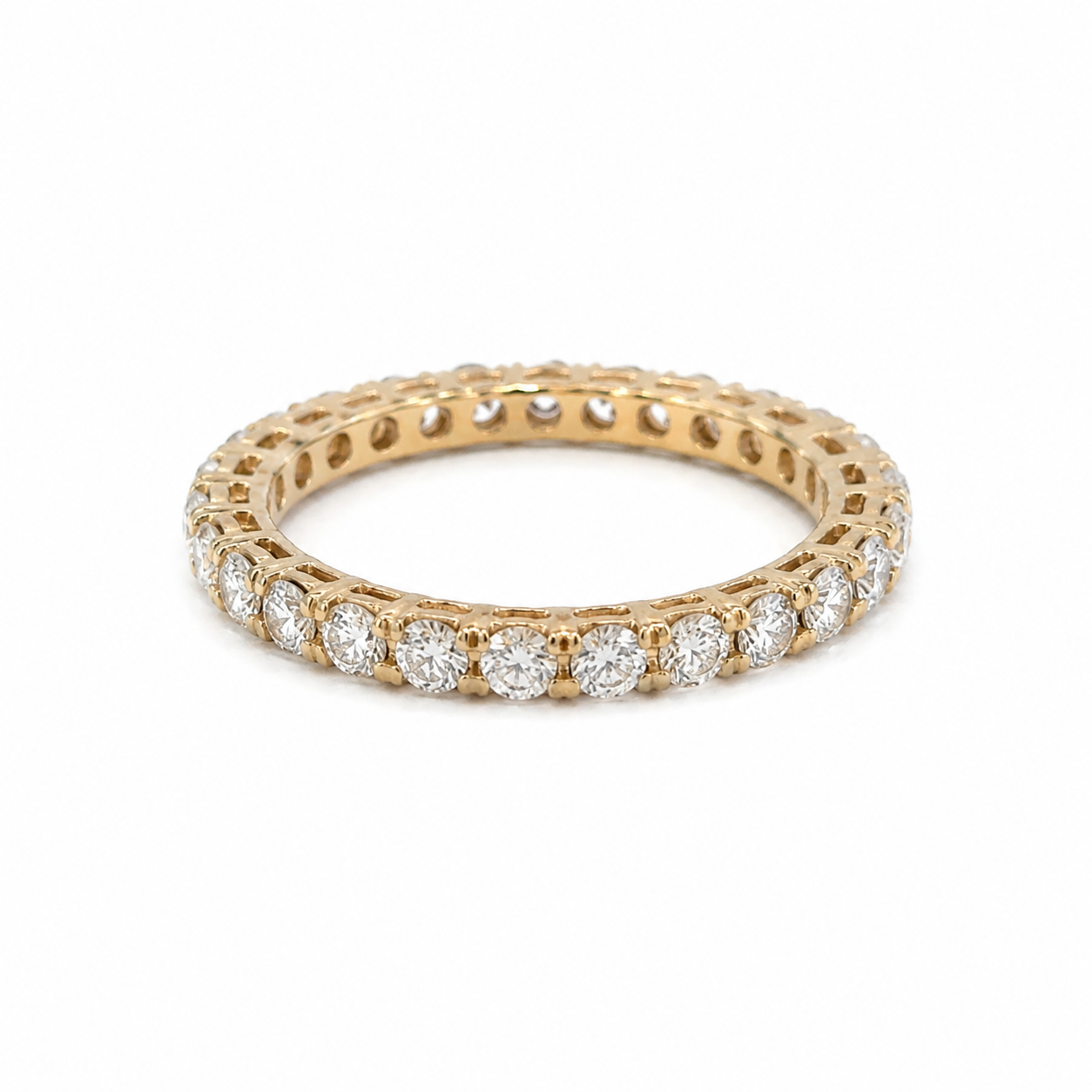 14K Yellow Gold Diamond Eternity Band Ring