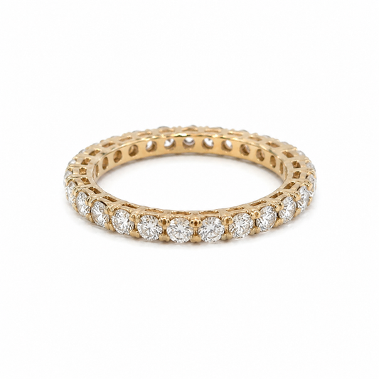 14K Yellow Gold Diamond Eternity Band Ring