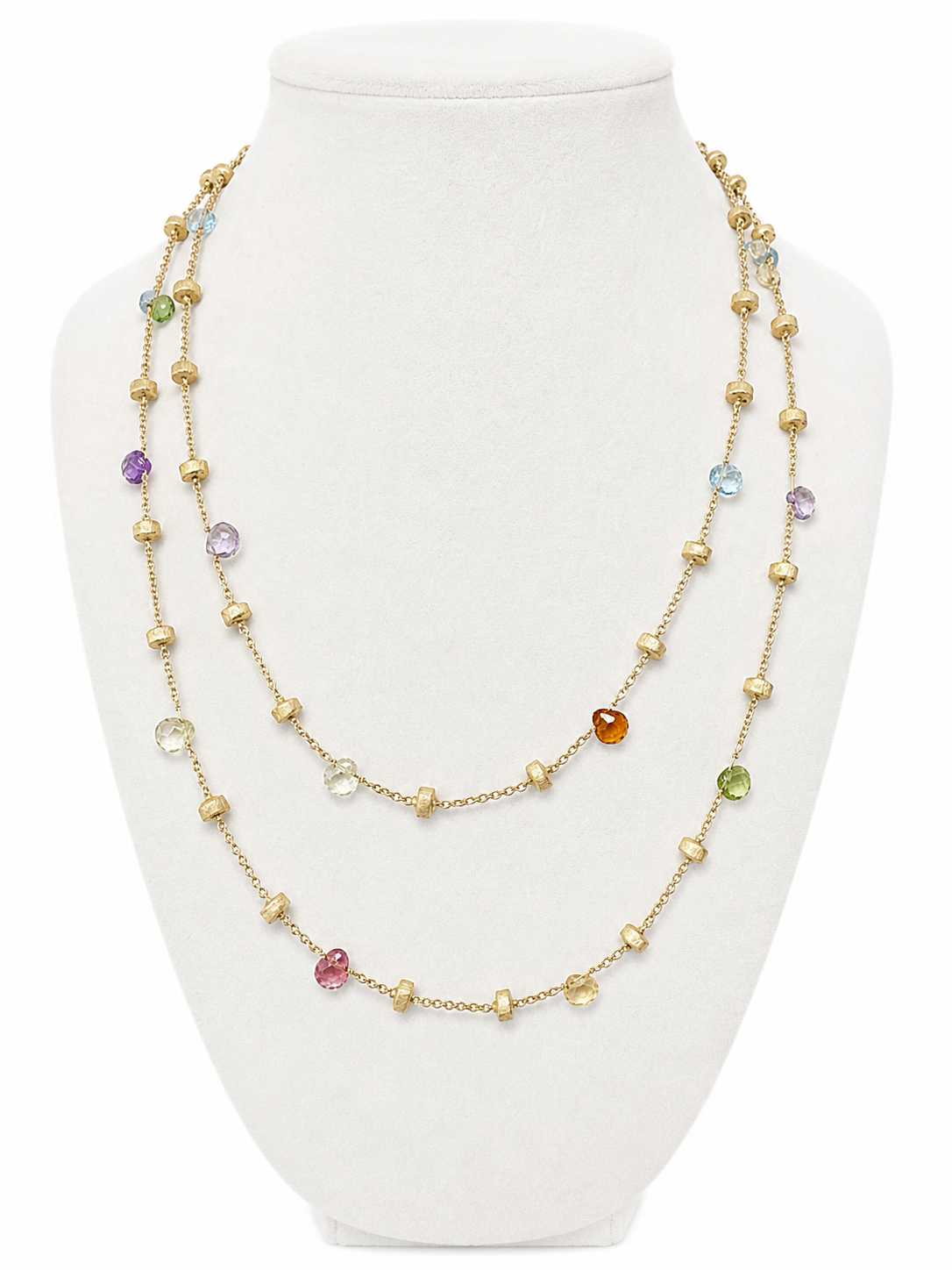 Marco Bicego Multi-Gemstone Station Necklace in 18K Yellow Gold
