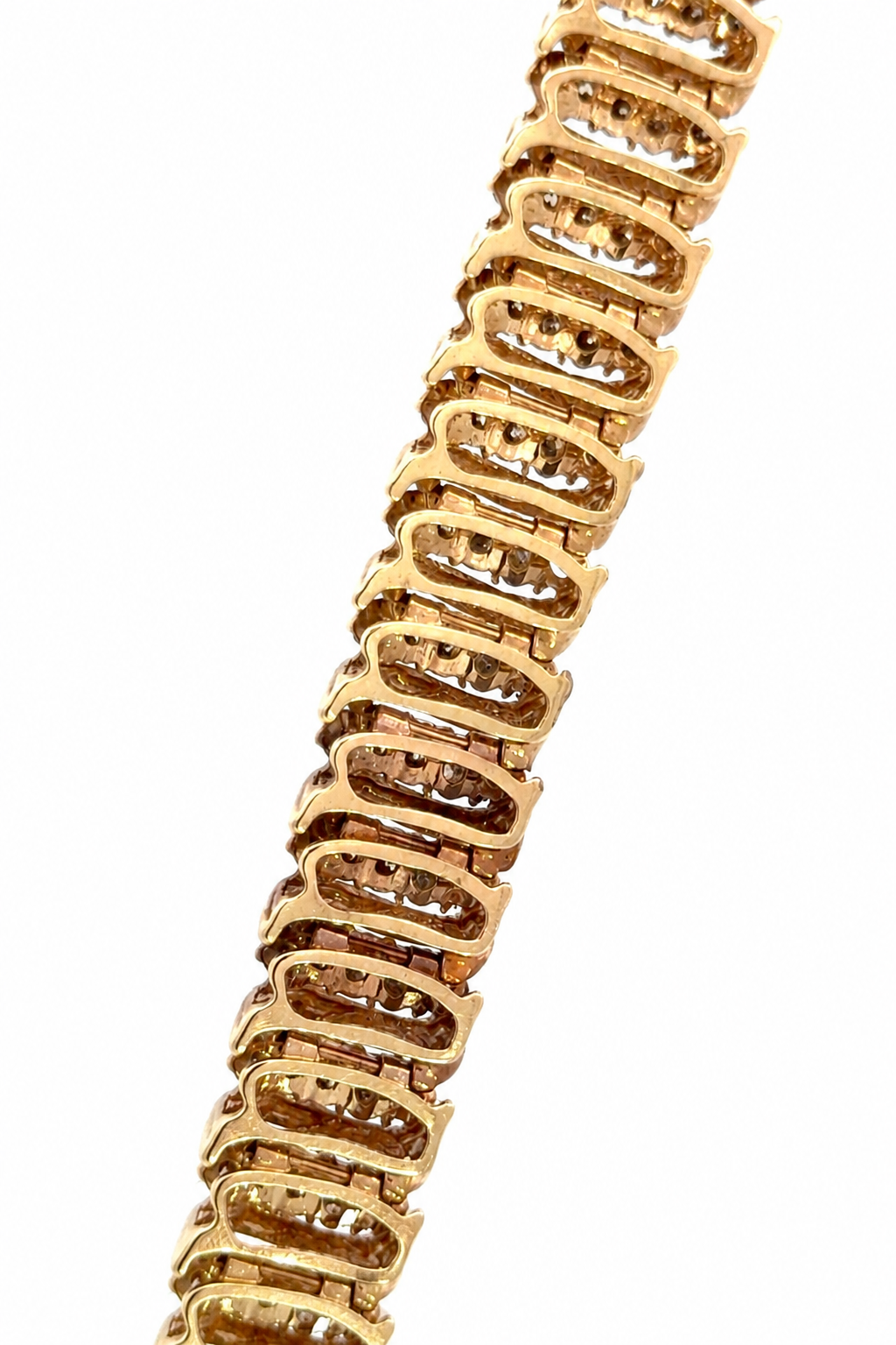Vintage 1980’s Yellow Gold Diamond S-Link Bracelet