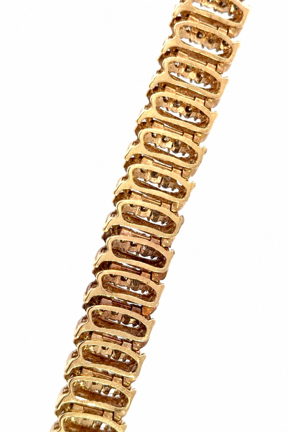Vintage 1980’s Yellow Gold Diamond S-Link Bracelet
