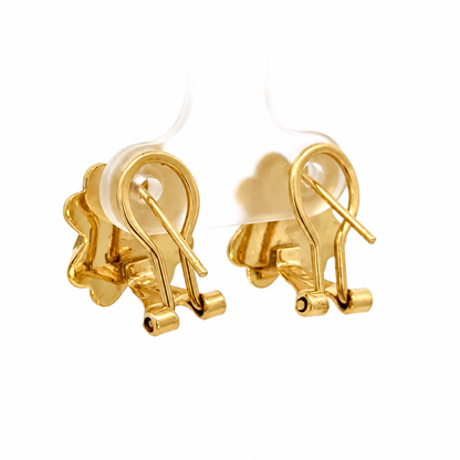 14K Yellow Gold X-Shape French Clip Earrings