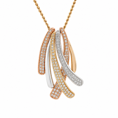 EFFY 14K Tri-Color Gold Diamond Ribbon Pendant