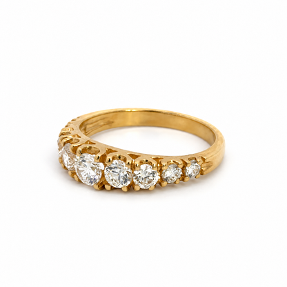 14K Yellow Gold Graduated Diamond Band