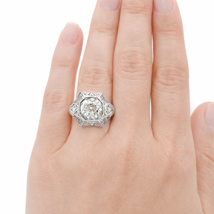 Antique Platinum Diamond Ring – Art Deco Era