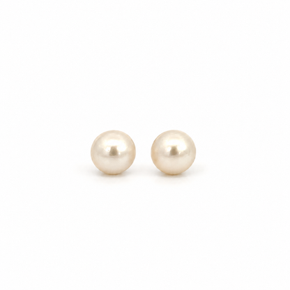 Classic 14K Yellow Gold 5mm Pearl Stud Earrings