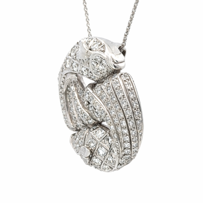 18K White Gold Diamond Koi Fish Pendant