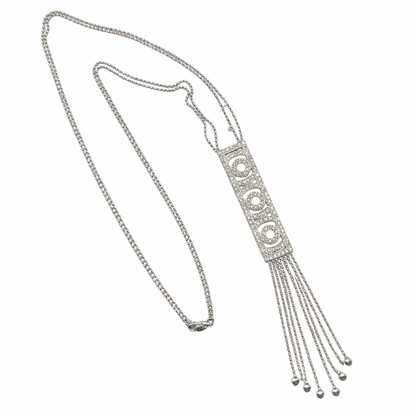 Diamond Tassel Pendant Necklace in 14K White Gold