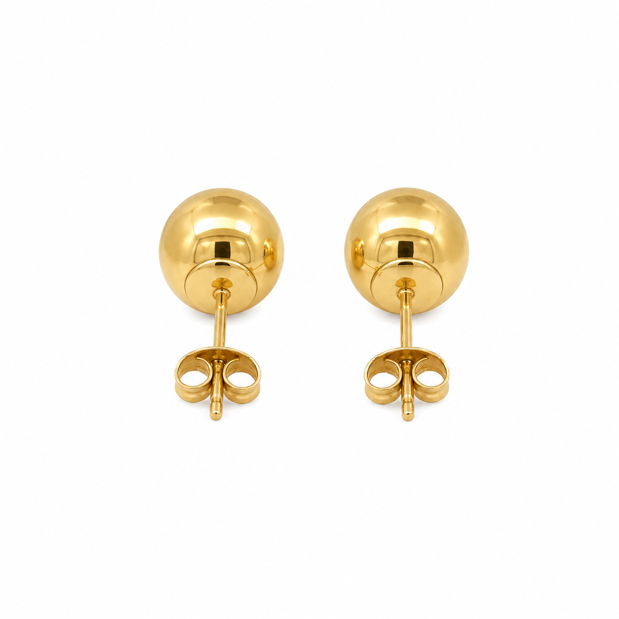 14K Yellow Gold Ball Stud Earrings