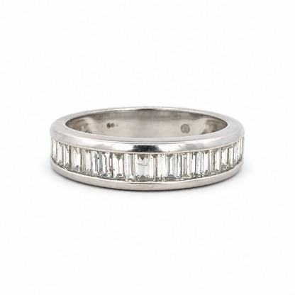 14K White Gold Baguette Diamond Band