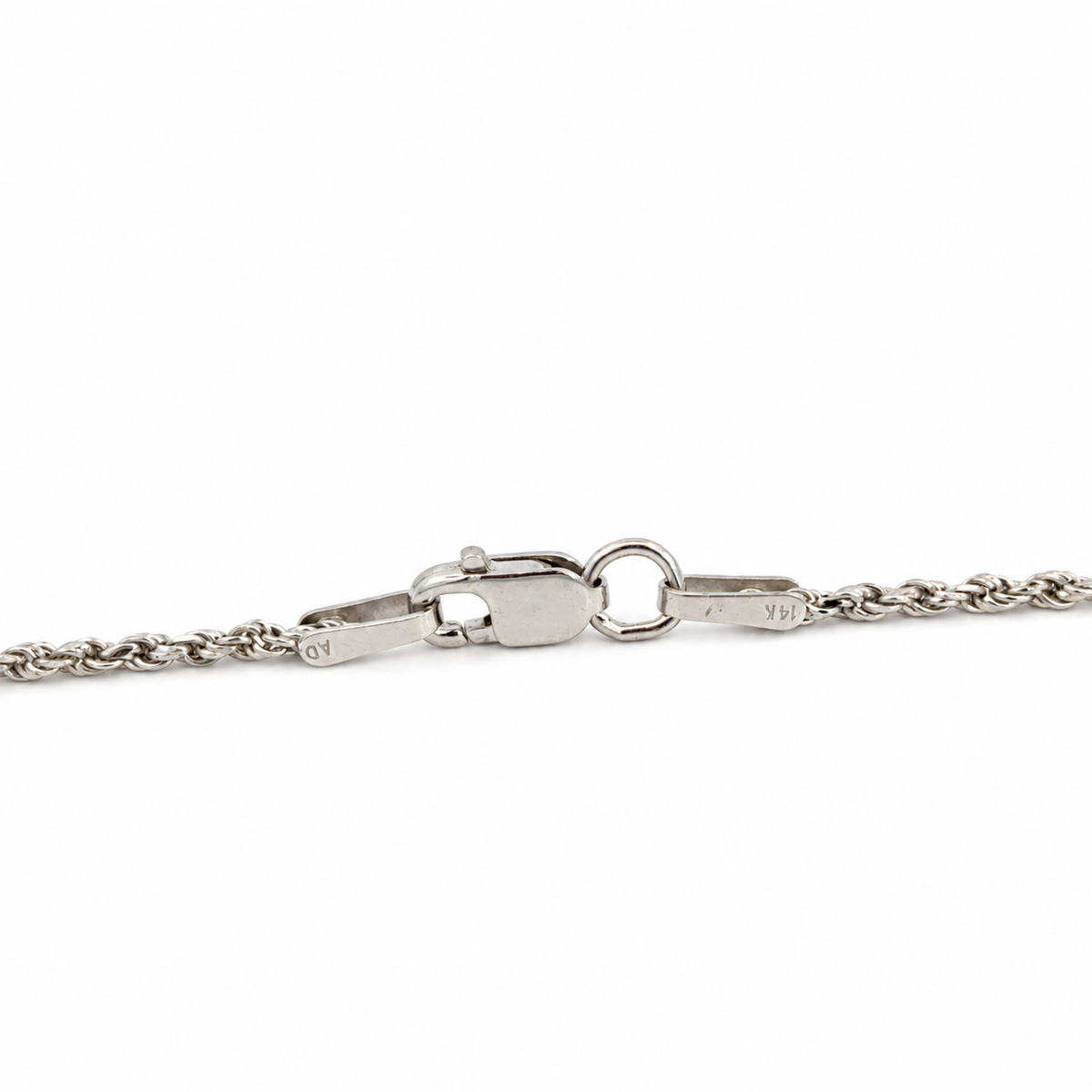 14K White Gold Three-Flower Diamond Cluster Necklace