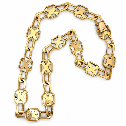 14K Yellow Gold Mother-of-Pearl, Diamond & Sapphire Convertible Necklace — Long Strand, Double Strand or Two Separate Necklaces