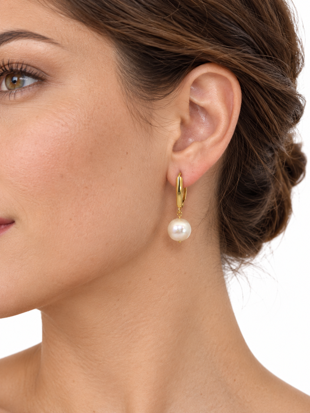 14K Yellow Gold Freshwater Pearl Drop Earrings