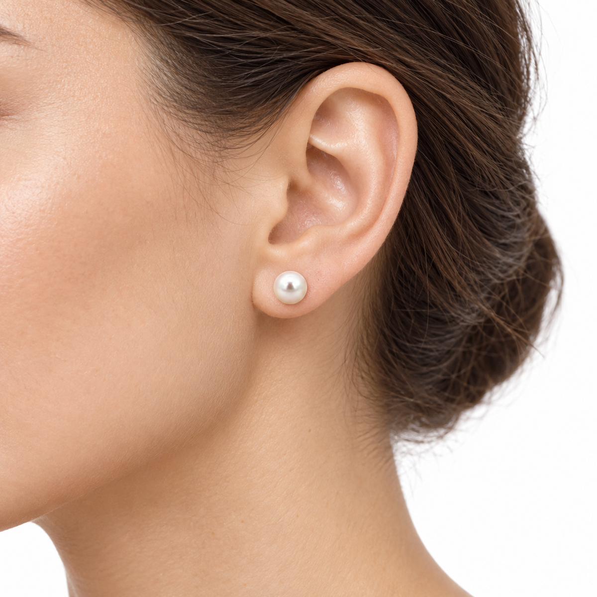 18K Yellow Gold 7mm Pearl Stud Earrings