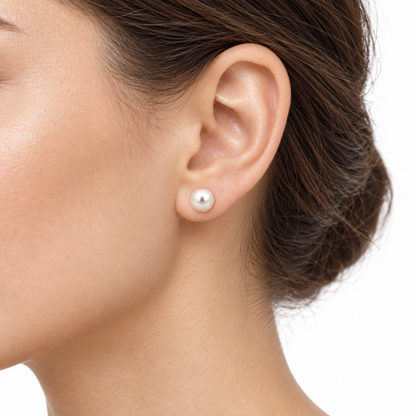 18K Yellow Gold 7mm Pearl Stud Earrings