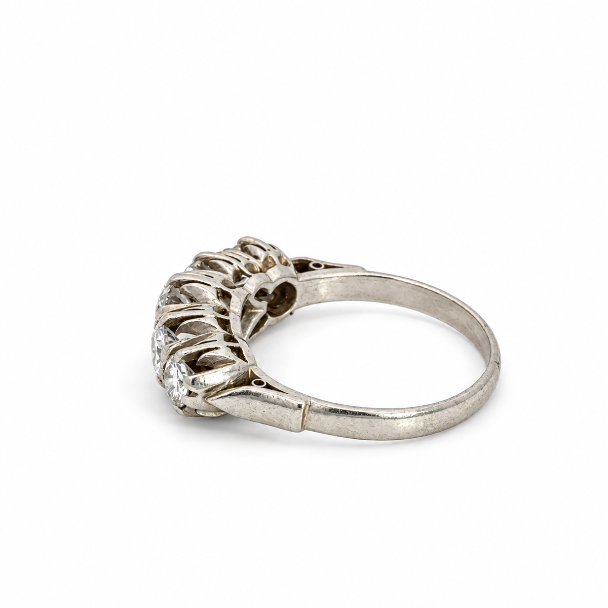 Antique 1920s Platinum Five-Diamond Ring
