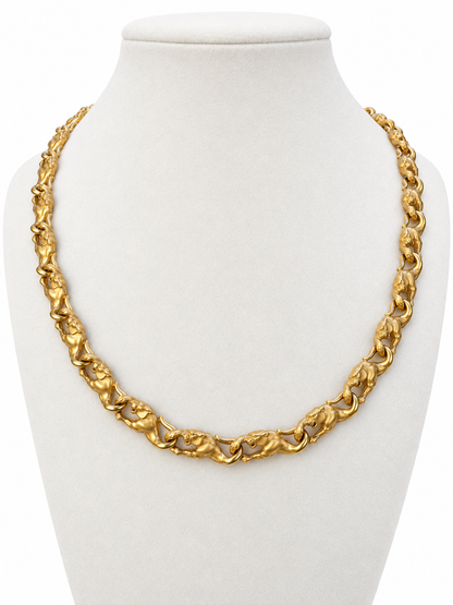 Carrera y Carrera 18K Yellow Gold Panther Link Necklace