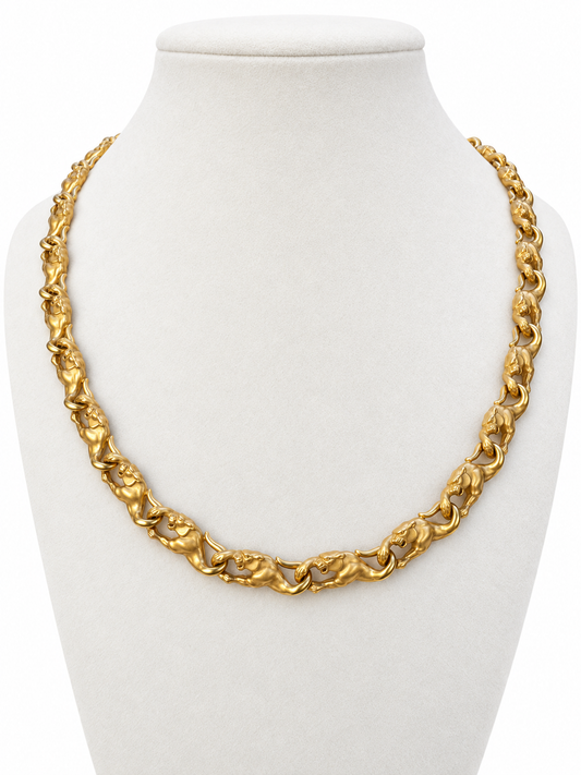 Carrera y Carrera 18K Yellow Gold Panther Link Necklace