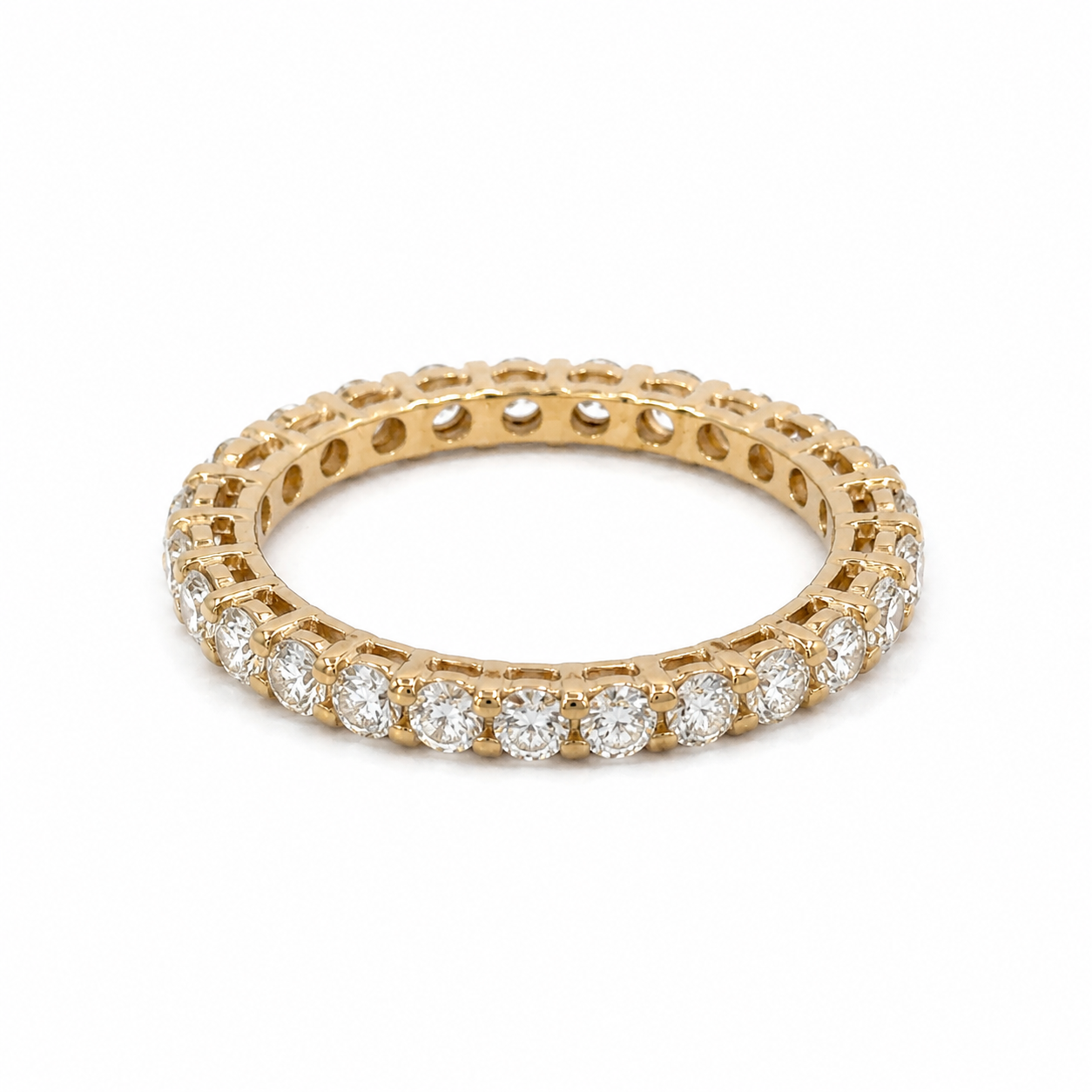 14K Yellow Gold Diamond Eternity Band Ring