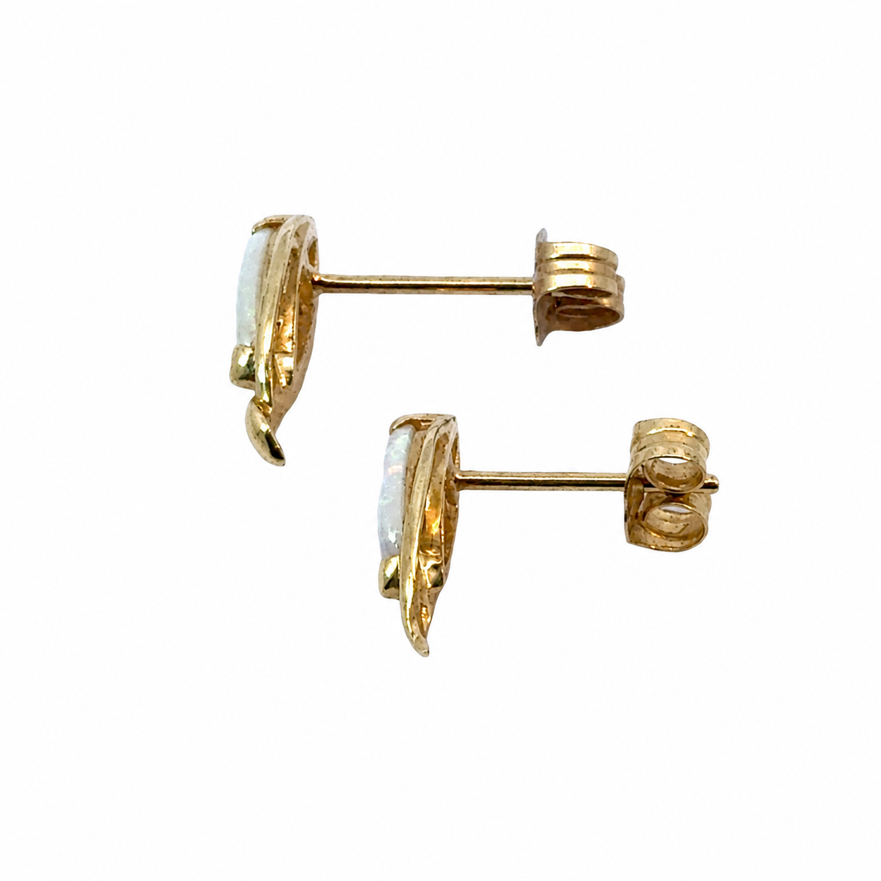 Marquise Opal Post Earrings in 14K Gold