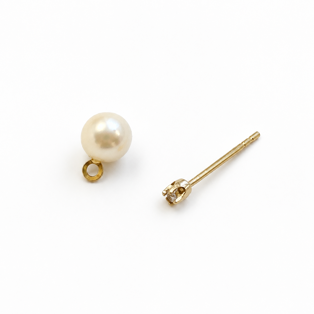 14K Yellow Gold Diamond & Pearl Convertible Drop Earrings