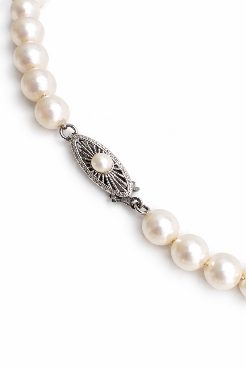 Classic Cultured Pearl Strand Necklace with 14K White Gold Clasp
