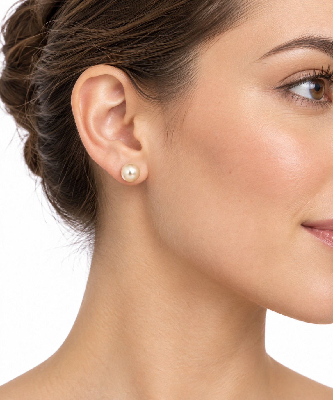 14K Yellow Gold 7mm Pearl Stud Earrings