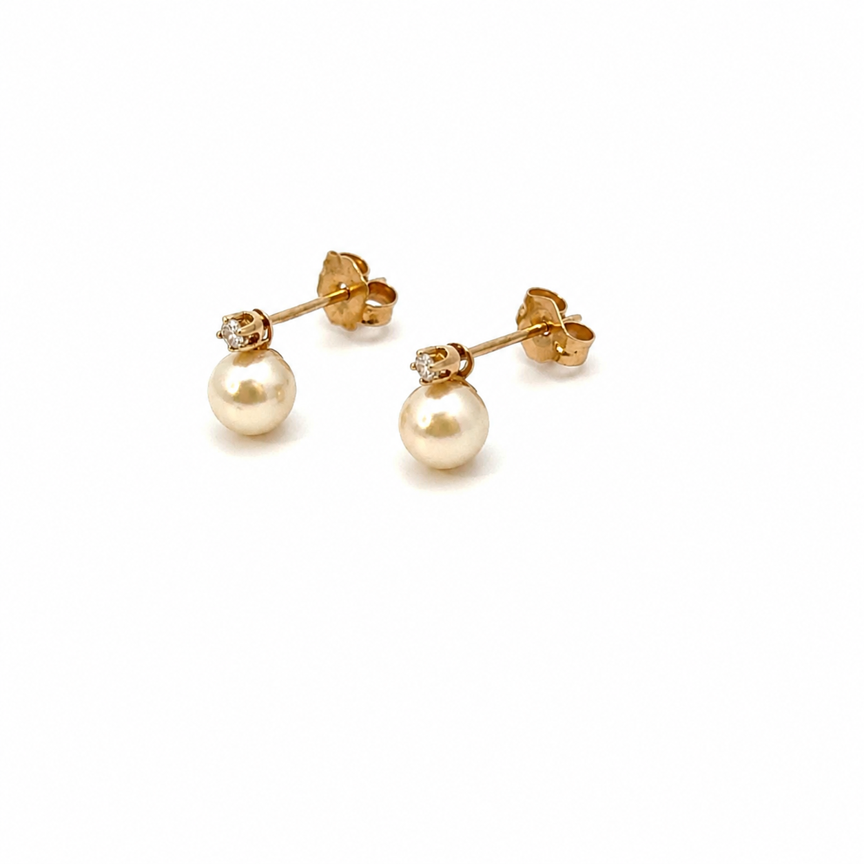 14K Yellow Gold Diamond & Pearl Convertible Drop Earrings