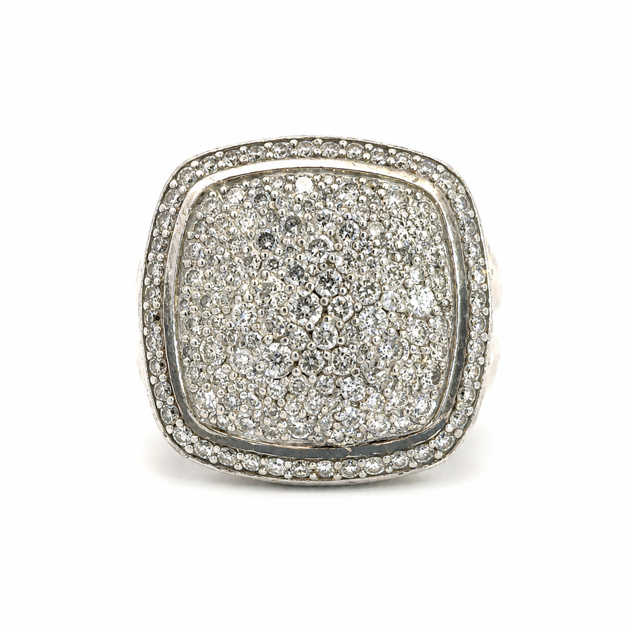 David Yurman Large Albion Pavé Diamond Sterling Silver Statement Ring