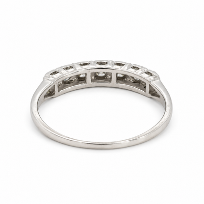 14K White Gold Seven Diamond Stacking Ring