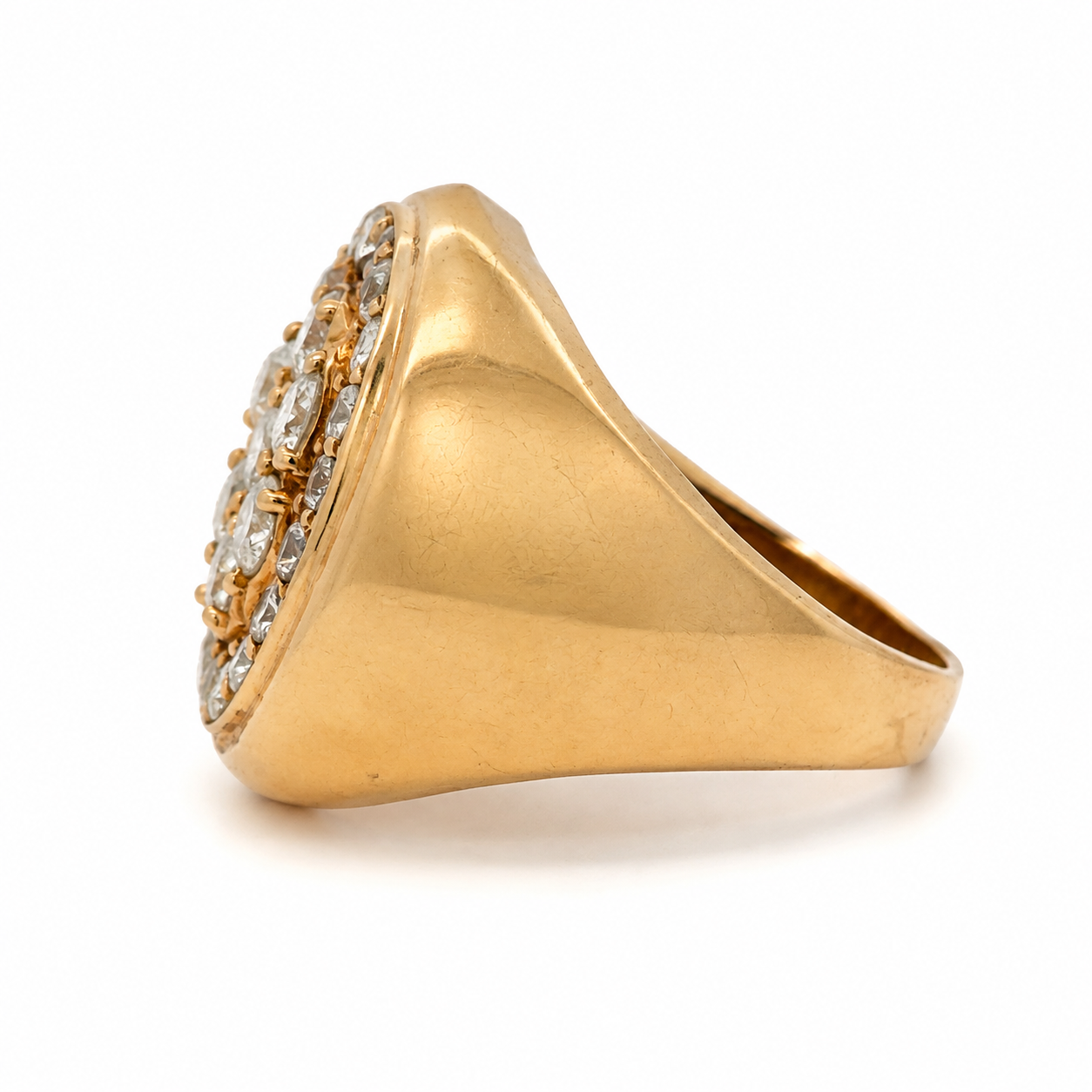 Vintage 14K Yellow Gold Large Diamond Men’s Ring