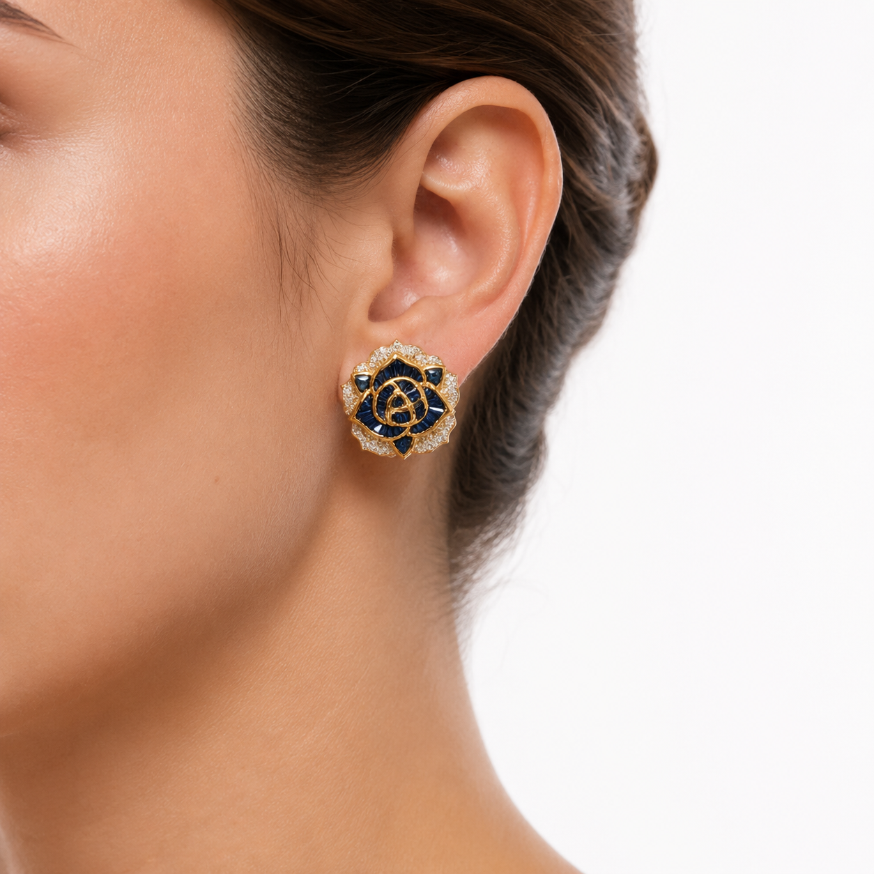 Le Vian 18K Yellow Gold Sapphire & Diamond Floral Earrings