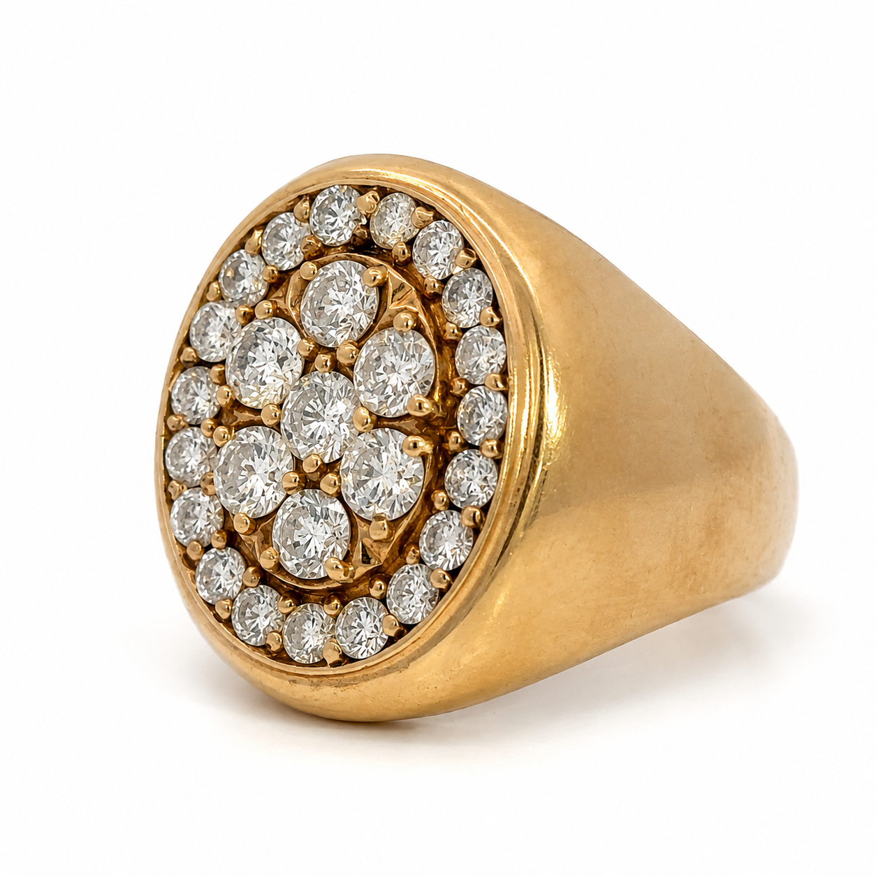 Vintage 14K Yellow Gold Large Diamond Men’s Ring