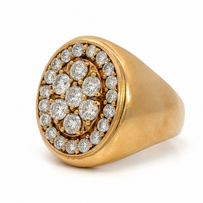 Vintage 14K Yellow Gold Large Diamond Men’s Ring