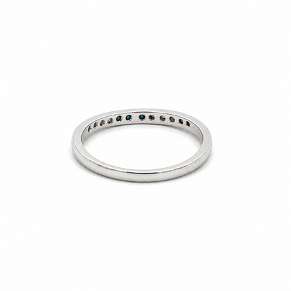 Platinum Sapphire & Diamond Band Ring Size 7.5