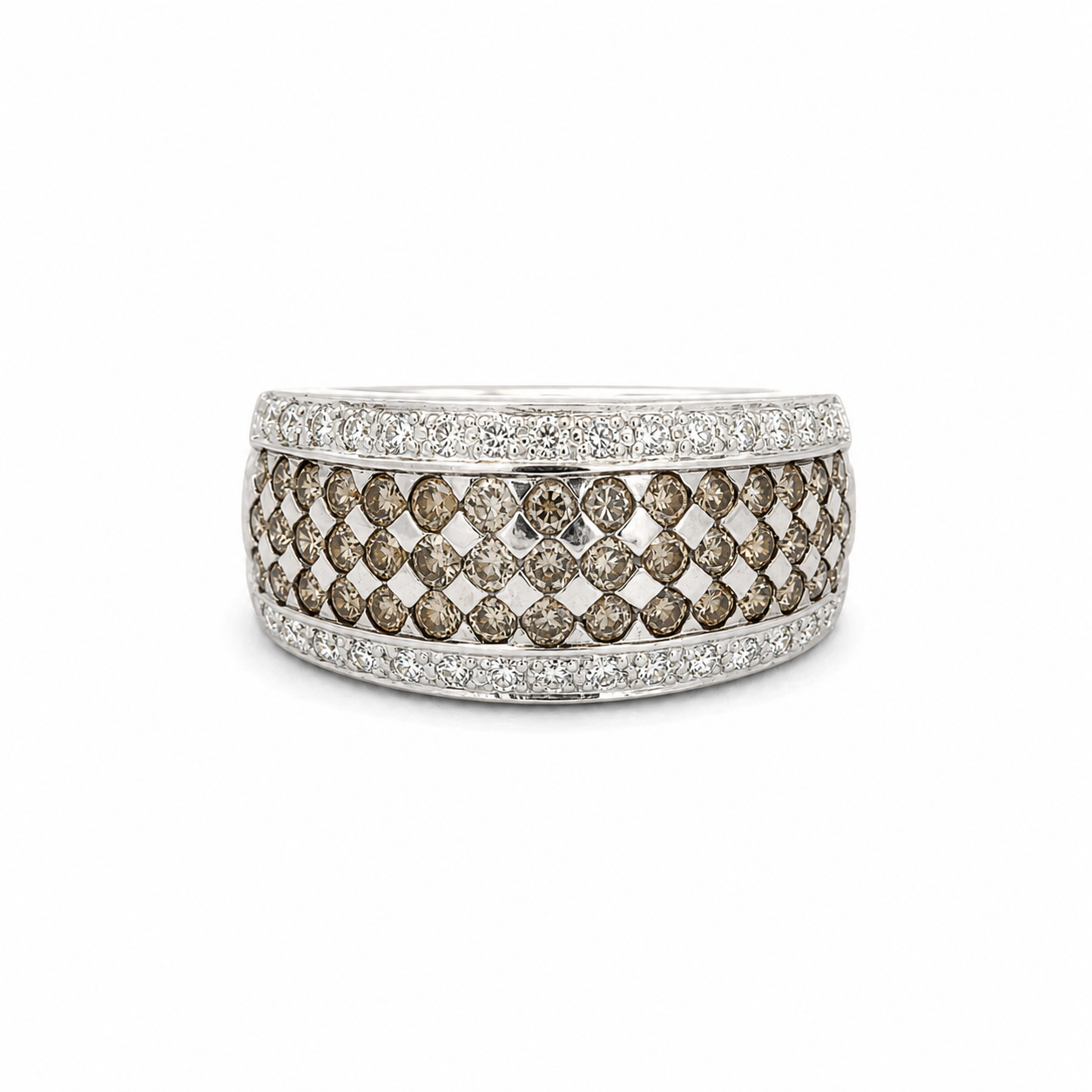 Le Vian Wide Chocolate Diamond Band Ring 14K White Gold