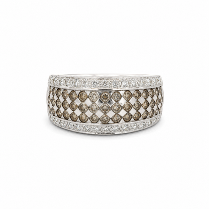 Le Vian Wide Chocolate Diamond Band Ring 14K White Gold