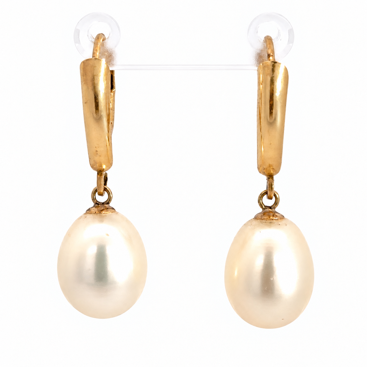 Vintage 14K Yellow Gold Freshwater Baroque Pearl Drop Earrings