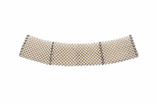 Timeless Seed Pearl Mesh Choker | Elegant Evening Collar Necklace